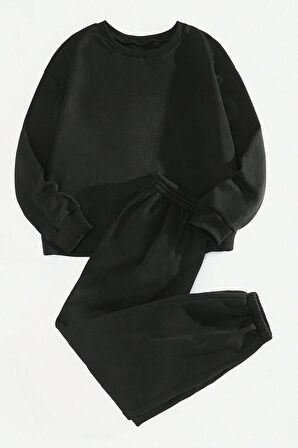 Uyguntarz Unisex Uzay Temalı Baskılı Bisiklet Yaka Eşofman Takımı