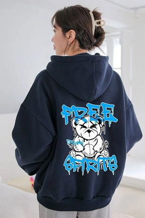 Free Grafiti Sırt Baskılı Sweatshirt