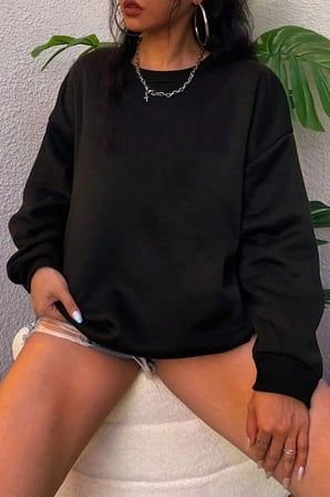 Unisex Uzay Temalı Bisiklet Yaka Sweatshirt
