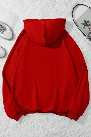 Uyguntarz Unisex Oversize Kalp Baskılı Sweatshirt