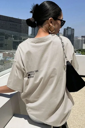 Unisex Cherish Time Effect Dream Baskılı Tasarım Tshirt