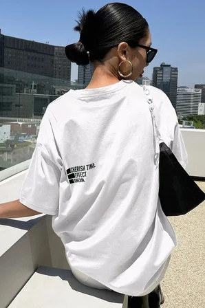 Unisex Cherish Time Effect Dream Baskılı Tasarım Tshirt