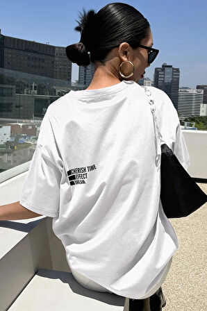 Uyguntarz Unisex Cherish Time Effect Dream Baskılı Tasarım Tshirt