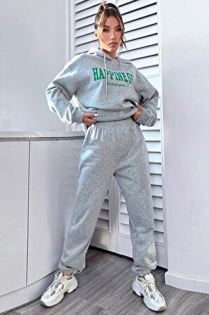 Uyguntarz Unisex Happiness Baskılı Eşofman Takımı