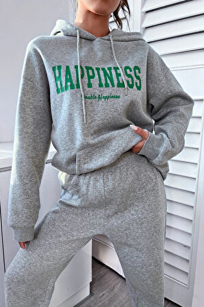 Uyguntarz Unisex Happiness Baskılı Eşofman Takımı
