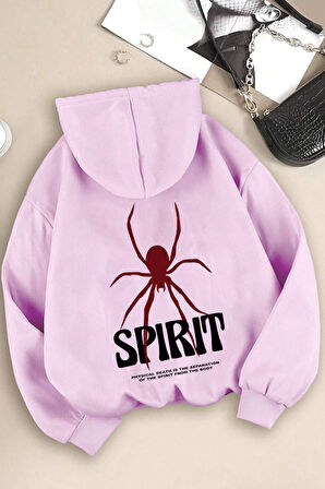 Unisex Cartoon Face Siyah Beyaz Hoodie