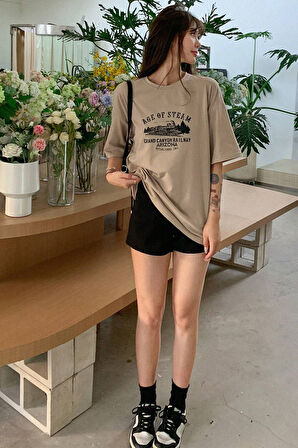 Uyguntarz Unisex Age Of Steam Baskılı Tasarım Tshirt