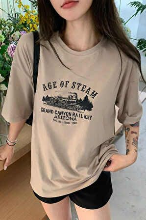 Uyguntarz Unisex Age Of Steam Baskılı Tasarım Tshirt
