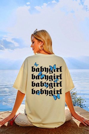 Unisex Babygirl Baskılı Tasarım Tshirt