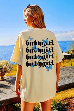 Unisex Babygirl Baskılı Tasarım Tshirt