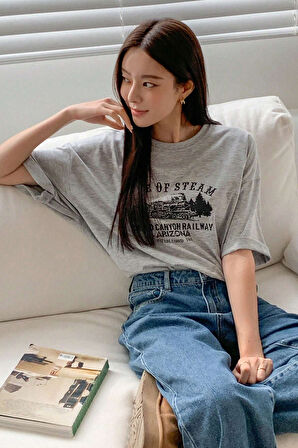 Uyguntarz Unisex Age Of Steam Baskılı Tasarım Tshirt