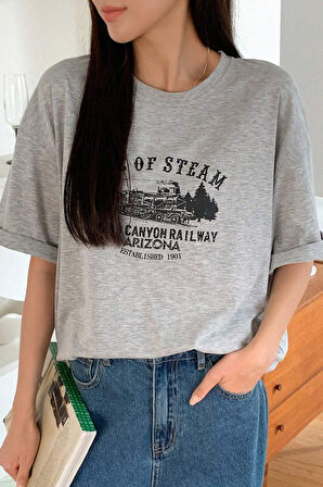 Uyguntarz Unisex Age Of Steam Baskılı Tasarım Tshirt