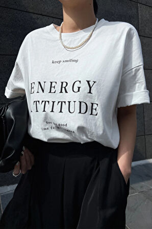Uyguntarz Unisex Energy Baskılı Tasarım Tshirt