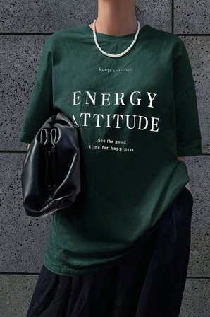 Unisex Energy Baskılı Tasarım Tshirt