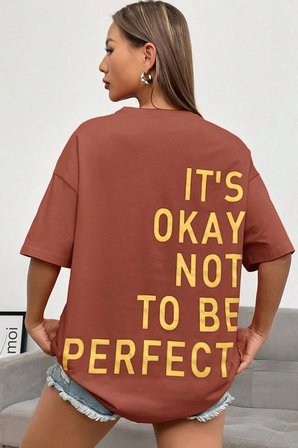 Unisex It's Okay Baskılı Tasarım Tshirt
