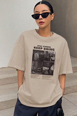 Uyguntarz Unisex KeepGoing Baskılı Tasarım Tshirt