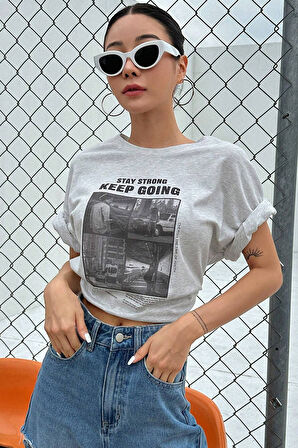 Uyguntarz Unisex KeepGoing Baskılı Tasarım Tshirt