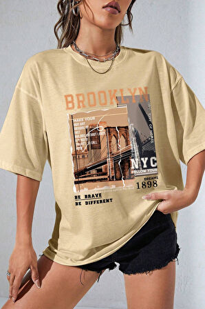 Uyguntarz Unisex Brooklyn Baskılı Tasarım Tshirt