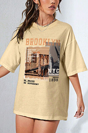 Uyguntarz Unisex Brooklyn Baskılı Tasarım Tshirt