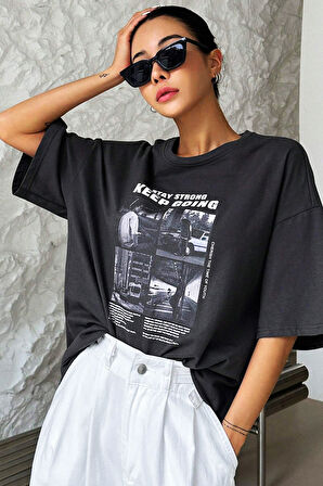 Uyguntarz Unisex KeepGoing Baskılı Tasarım Tshirt