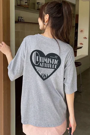 Unisex Optimistic Baskılı Tasarım Tshirt
