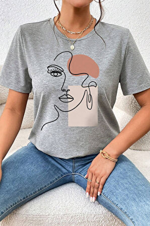 Uyguntarz Unisex Make Up Siluet Baskılı Tasarım Tshirt