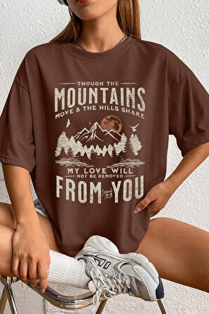 Uyguntarz Unisex Mountains Baskılı Tasarım Tshirt