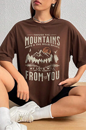 Uyguntarz Unisex Mountains Baskılı Tasarım Tshirt