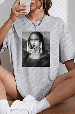 Uyguntarz Unisex Mona Lisa Baskılı Tasarım Tshirt