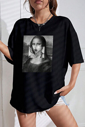 Uyguntarz Unisex Mona Lisa Baskılı Tasarım Tshirt