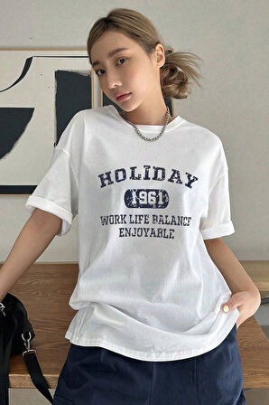 Uyguntarz Unisex Holiday Baskılı Tasarım Tshirt