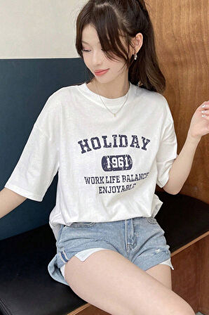 Uyguntarz Unisex Holiday Baskılı Tasarım Tshirt