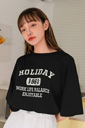 Uyguntarz Unisex Holiday Baskılı Tasarım Tshirt