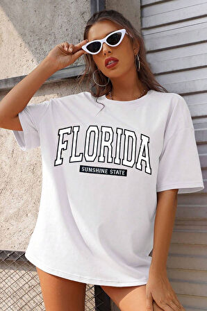 Uyguntarz Unisex Florida Baskılı Tasarım Tshirt