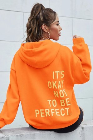 Sırt It's Okay Not To Be Perfect Baskılı Sweatshirt