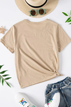 Çocuk Barbie Baskılı Pamuklu Tshirt