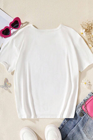 Çocuk Barbie Baskılı Pamuklu Tshirt