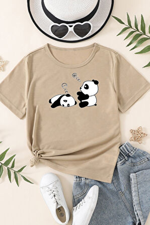 Çocuk Sleep Panda Baskılı Pamuklu Tshirt