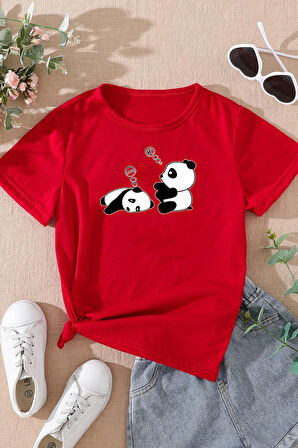 Çocuk Sleep Panda Baskılı Pamuklu Tshirt