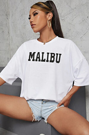 Uyguntarz Unisex Malibu Baskılı Tasarım Tshirt