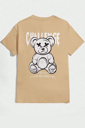 Unisex Chalenge Sırt Baskılı Tasarım Tshirt