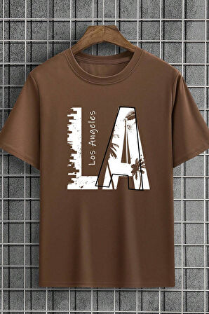Uyguntarz Unisex Los Angles Baskılı Tasarım Tshirt