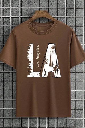 Unisex Los Angles Baskılı Tasarım Tshirt