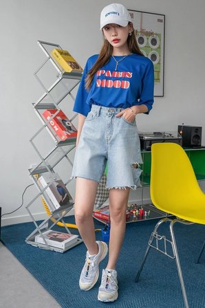 Unisex Paris Mood Baskılı Tasarım Tshirt