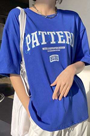 Uyguntarz Unisex Pattern Blue Baskılı Tasarım Tshirt