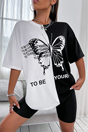 Uyguntarz Unisex To Be Yourself Baskılı Tasarım Tshirt