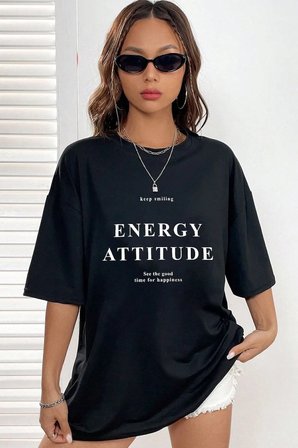 Unisex Energy Baskılı Tasarım Tshirt