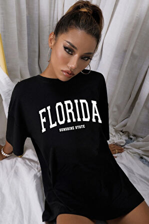 Uyguntarz Unisex Florida Baskılı Tasarım Tshirt