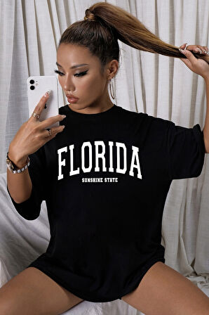 Uyguntarz Unisex Florida Baskılı Tasarım Tshirt