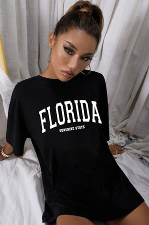 Unisex Florida Baskılı Tasarım Tshirt